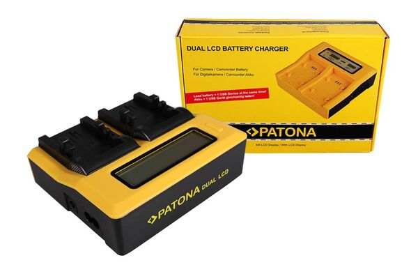 Patona Dual LCD USB Ladegerät für Canon  NB-1LH
