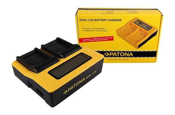Patona Dual LCD USB Ladegerät für Canon  NB-4L