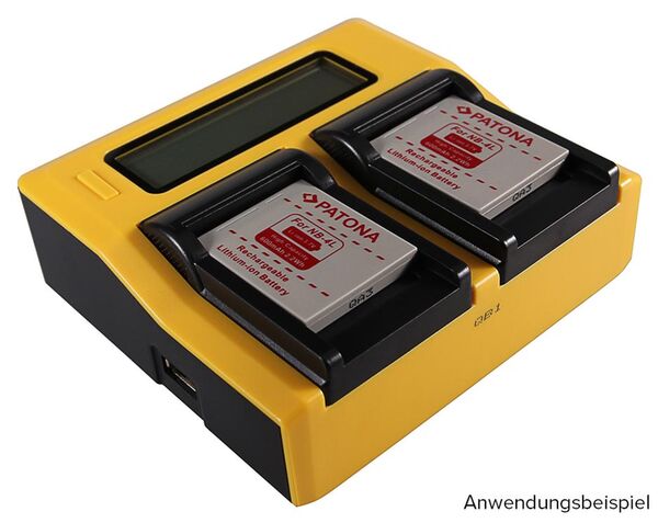 Patona Dual LCD USB Ladegerät für Canon  NB-4L