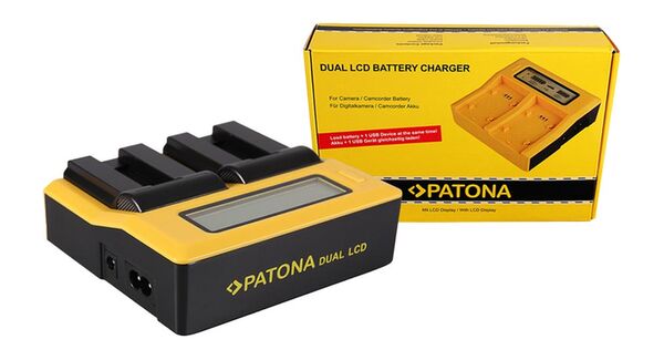 Patona Dual LCD USB Ladegerät für Canon  NB-9L