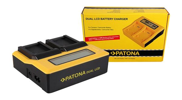 Patona Dual LCD USB Ladegerät für Canon  NB10L