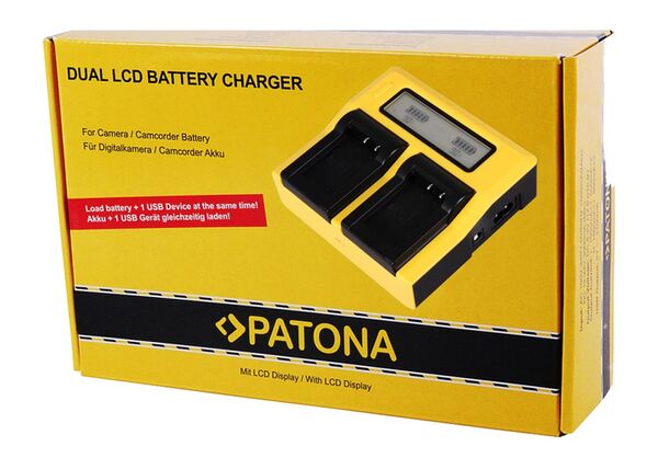 Patona Dual LCD USB Ladegerät für Canon  NB10L