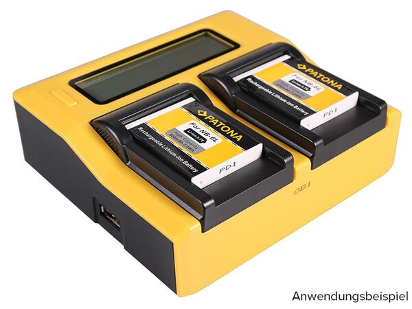 Patona Dual LCD USB Ladegerät für Canon  SLB-10A
