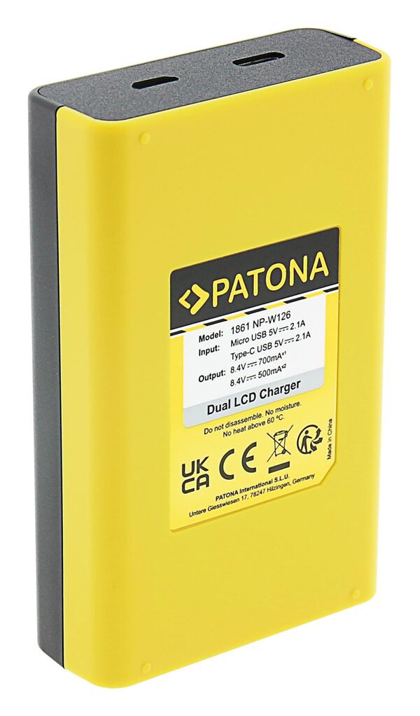 Patona Dual LCD USB Ladegerät für Fuji  NP-W126