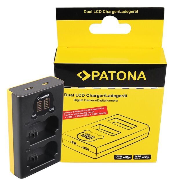 Patona Dual LCD USB Ladegerät für Fuji  NP-W235