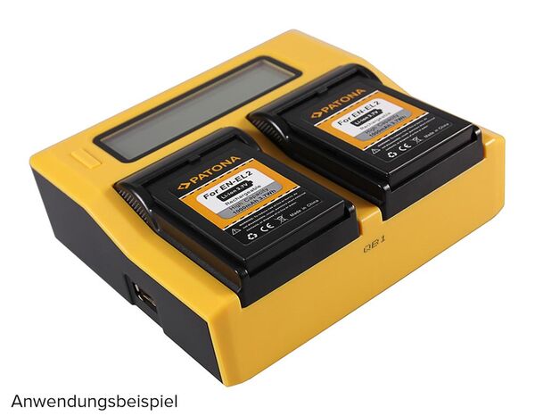 Patona Dual LCD USB Ladegerät für Nikon  EN-EL2