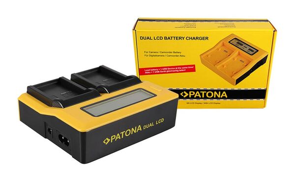 Patona Dual LCD USB Ladegerät für Olympus  BLS1