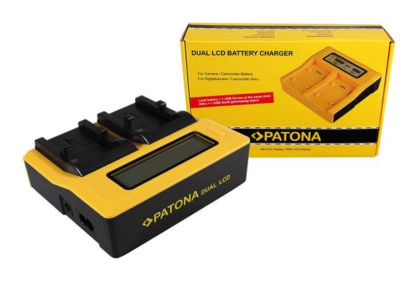Patona Dual LCD USB Ladegerät für Olympus  Li-10B