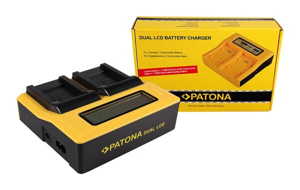 Patona Dual LCD USB Ladegerät für Olympus  Li-70B	     