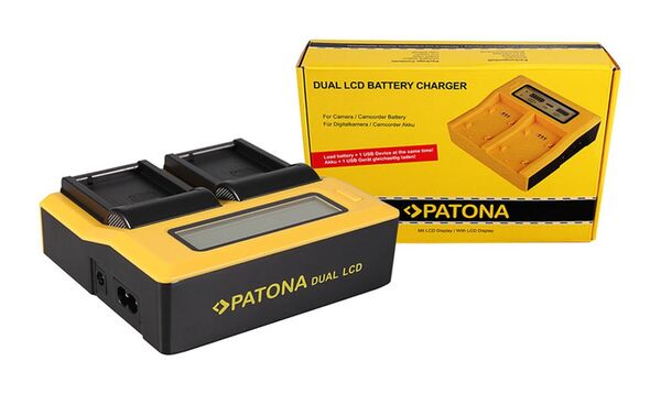 Patona Dual LCD USB Ladegerät für Panasonic  DMW-BLC12 E