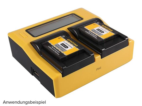 Patona Dual LCD USB Ladegerät für Panasonic  DMW-BCM13 
