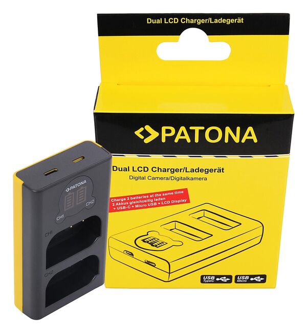 Patona Dual LCD USB Ladegerät für Panasonic  DMW-BLK22