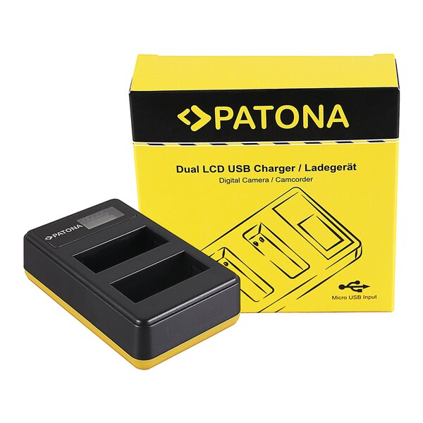 Patona Dual LCD USB Ladegerät für Canon LP-E8 