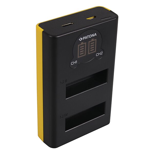 Patona Dual LCD USB Ladegerät für DJI Osmo Action Kamera AB1 P01 