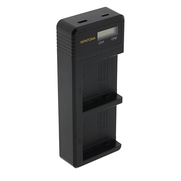 Patona Dual LCD USB Ladegerät für JVC BN-VC296G BN-VC298G GY-HC500 HY-HC550 icl. USB-C Kabel 