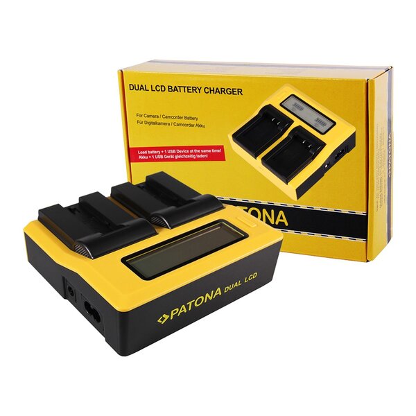 Patona Dual LCD USB Ladegerät für Konica Minolta Samsung NP-700 Dimage DGX50K DG-X50-K DGX50R 