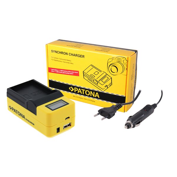 Patona Dual LCD USB Ladegerät für Olympus OM-1 BLX-1 