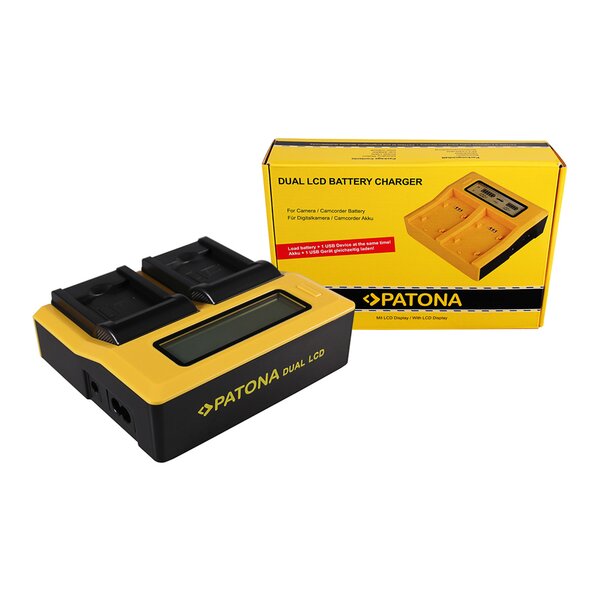 Patona Dual LCD USB Ladegerät für Samsung BP-88A DV200 DV300 