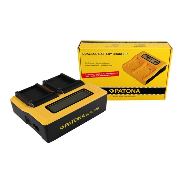 Patona Dual LCD USB Ladegerät für Samsung BP1310 BP-1310 