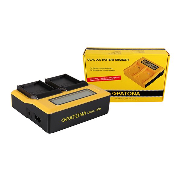 Patona Dual LCD USB Ladegerät für Samsung BP1900 BP-1900 EDBP1900 ED-BP-1900 