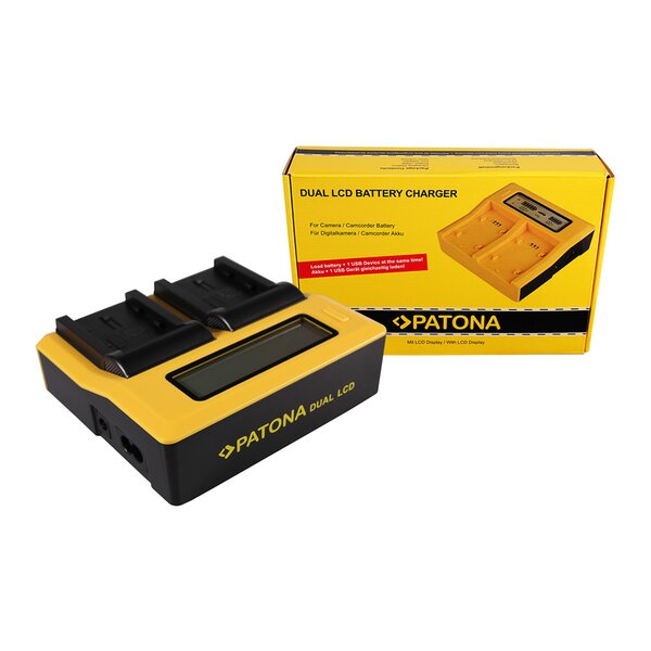 Patona Dual LCD USB Ladegerät für Samsung IA-BP210E HMX HMXH203 HMX-H203 IA-BP210E SMX SMXF40 