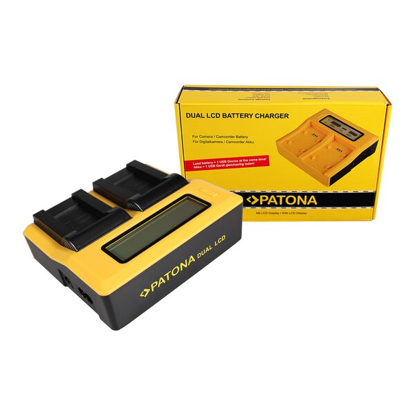Patona Dual LCD USB Ladegerät für Sanyo DB-L90 