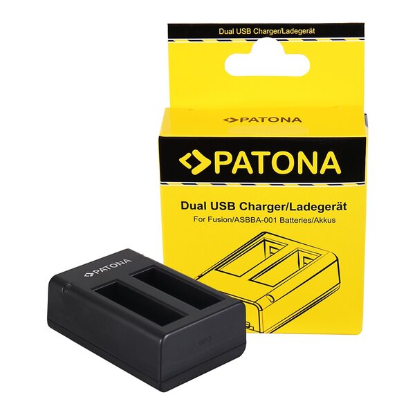 Patona Dual Schnell-Ladegerät für GoPro Fusion, ASBBA-001 incl. Micro-USB Kabel 