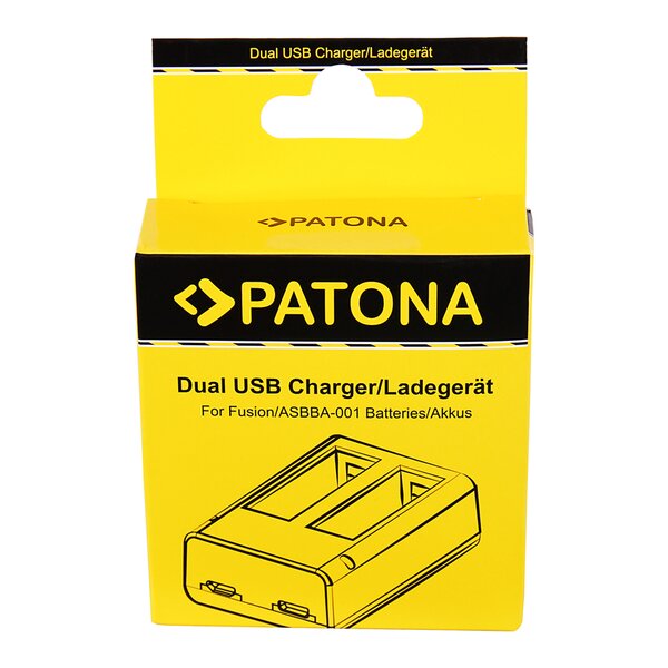 Patona Dual Schnell-Ladegerät für GoPro Fusion, ASBBA-001 incl. Micro-USB Kabel 