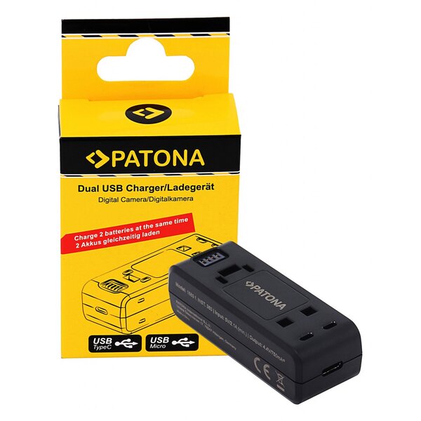 Patona Dual USB Ladegerät für Insta360 ONE R 360 ONE RS INST100-04 
