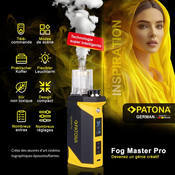 Patona Fog Master Pro Set tragbare Nebelmaschine inklusive Zubehör und Koffer 