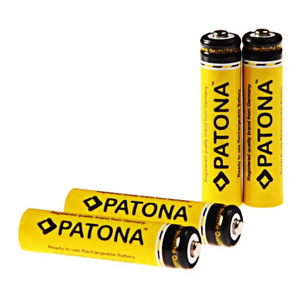 Patona Micro Batteries: 4x Akku AAA MICRO LR3 900mAh inkl Box 