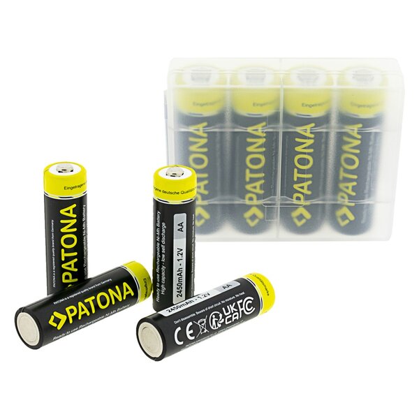 Patona Mignon Batteries: 4x Akku AA MIGNON LR6 2200mAh inkl box 
