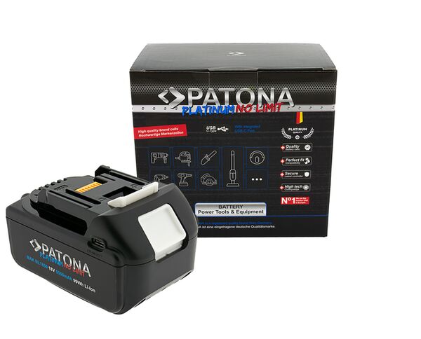 Patona Platinum 18V Makita BL1850 Akku für Makita LXT series with USB-C PD65W input and output 