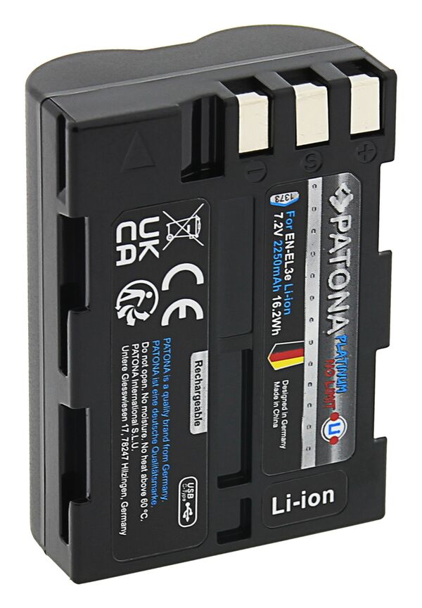 Patona Platinum Akku mit USB-C Input für Nikon  EN-EL3e