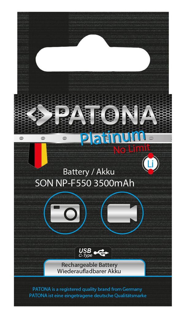 Patona Platinum Akku mit USB-C Input für Sony  NP-F550