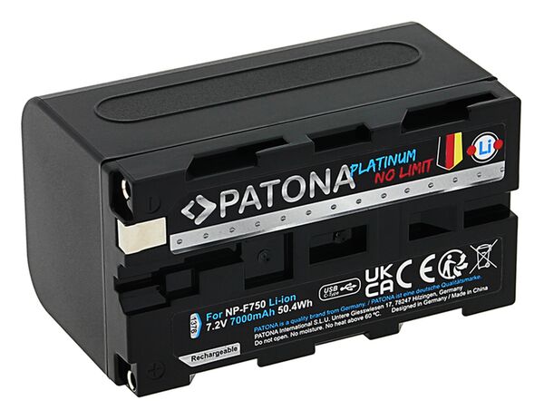Patona Platinum Akku mit USB-C Input für Sony  NP-F750