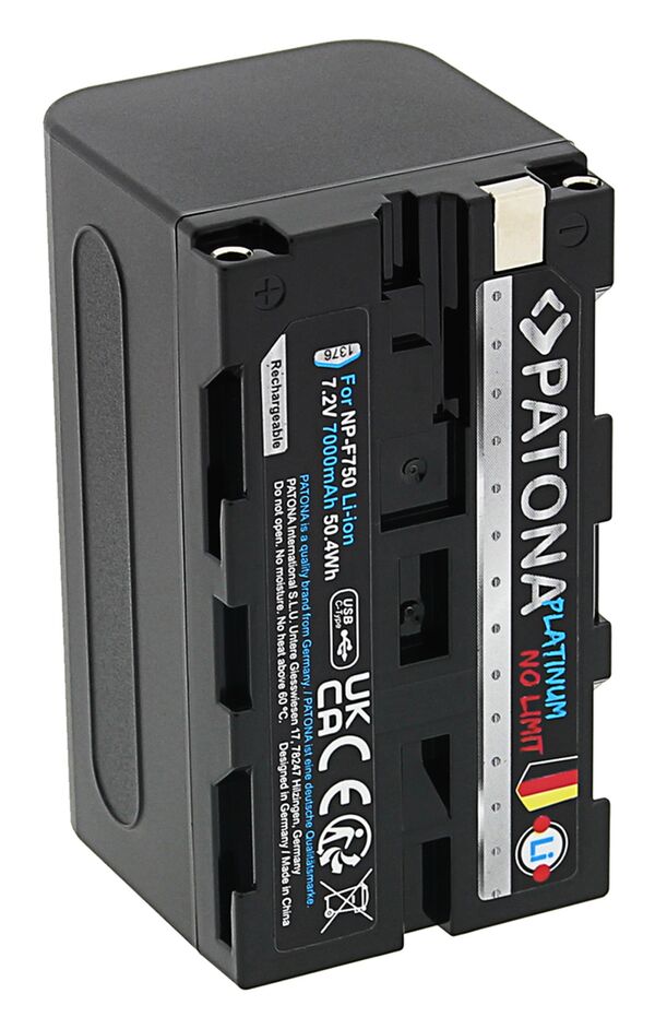 Patona Platinum Akku mit USB-C Input für Sony  NP-F750