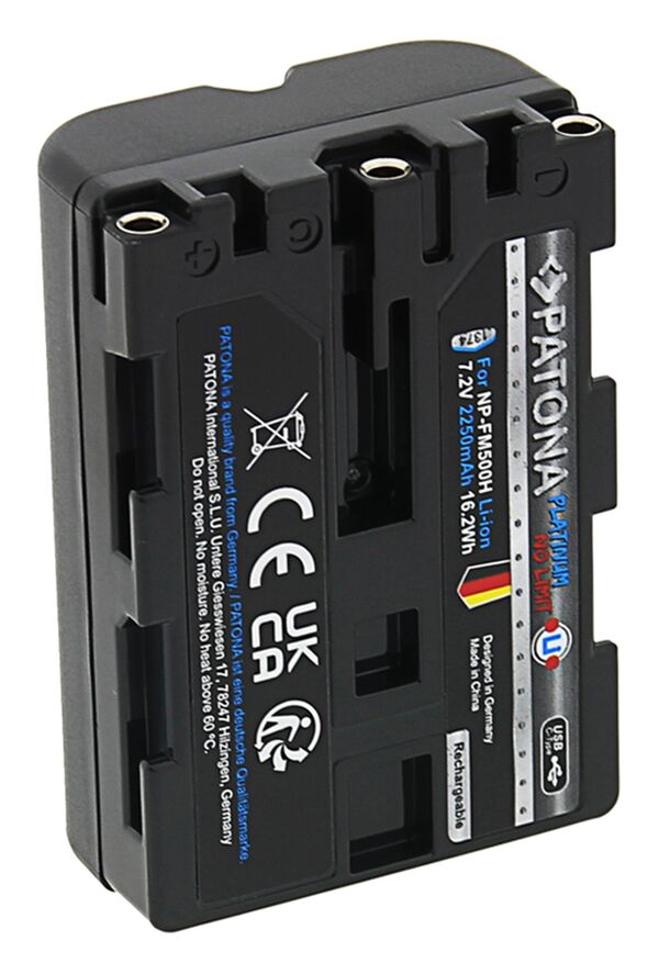 Patona Platinum Akku mit USB-C Input für Sony  NP-FM500H