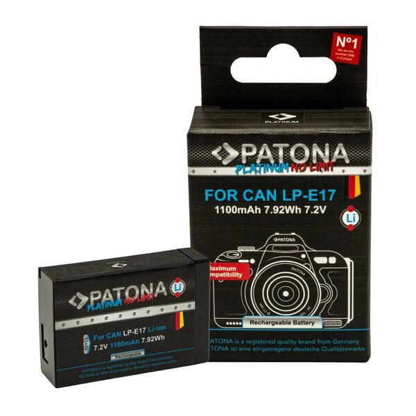 Patona Platinum Akku volldekodiert für Canon LP-E17 
