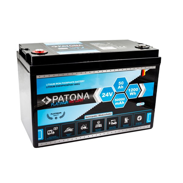 Patona Platinum LiFePO4Akku 24V 50Ah 1200Wh 50.000mAh 