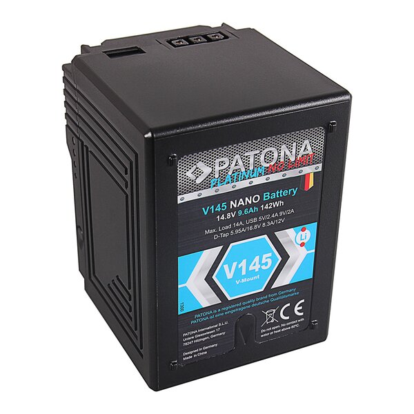 Patona Platinum NANO V145 V-Mount 142Wh für Sony DSR 600P 650P 652P HDW 800P PDW 850 BP-150w RED ARRI 