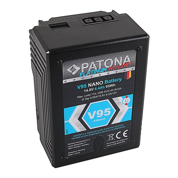 Patona Platinum NANO V95 V-Mount 95Wh für Sony DSR 600P 650P 652P HDW 800P PDW 850 BP-150w RED ARRI 