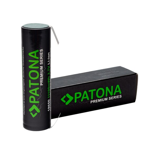 Patona Premium 18650 cell Li-Ion specialAkku with nickel band and insulating cover 3.7V 3000mAh 