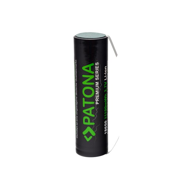 Patona Premium 18650 cell Li-Ion specialAkku with nickel band and insulating cover 3.7V 3000mAh 