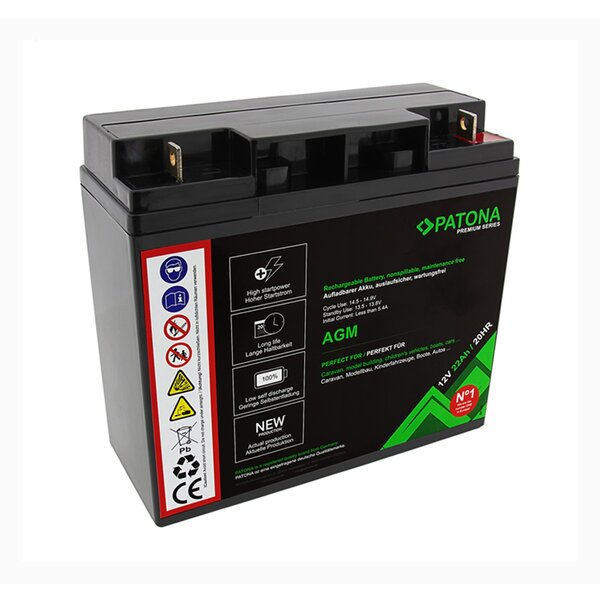 Patona Premium AGM LeadAkku 12V 22Ah 20HR 