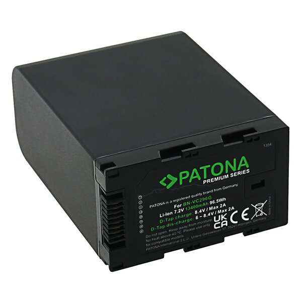 Patona Premium Akku BN-VC296G für JVC GY-HC500 GY-HC550 D-Tap with high quality LG cells 