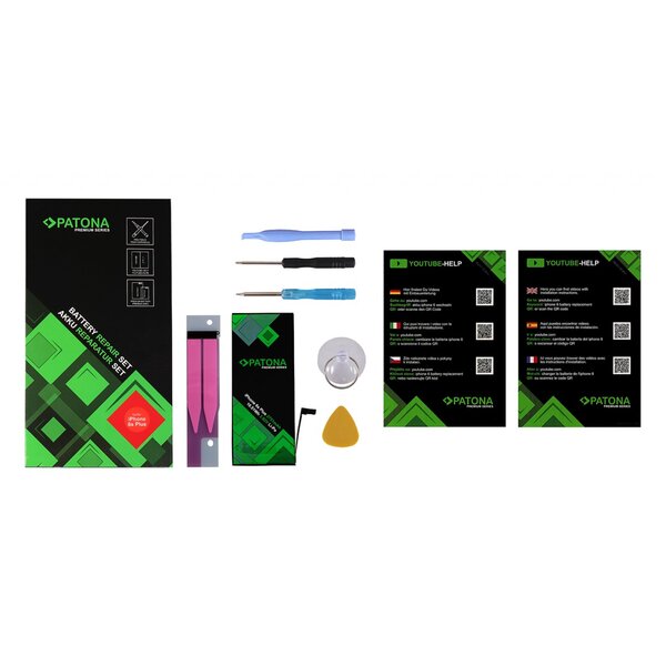 Patona Premium Akku für Apple iPhone 6s Plus 616-00042 616-00045 A1522 A1524 A1593 A1634 A1687 A1699 incl. tool set 