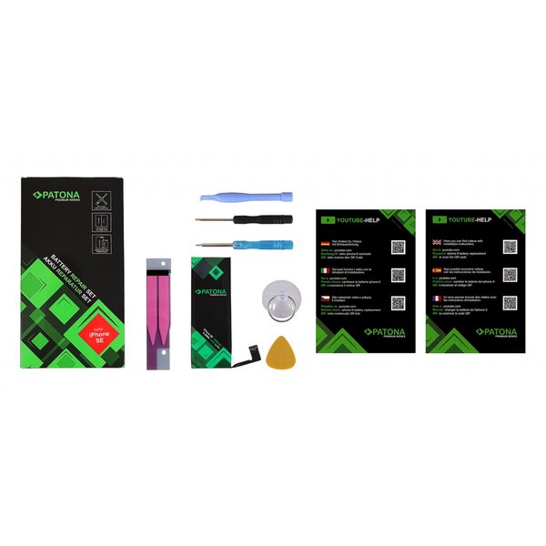 Patona Premium Akku für Apple iPhone SE 616-00107 incl. power tool set 