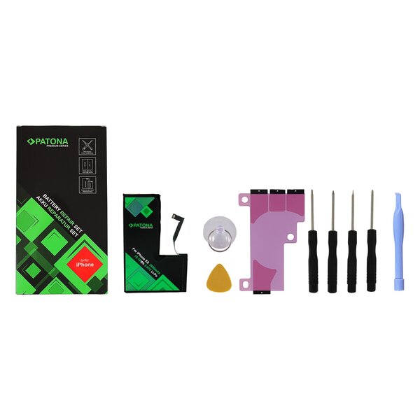 Patona Premium Akku für Apple iPhone XS A1920 A2027 A2098 A2099 A2100 616-00512 616-00514 incl. power tool set 