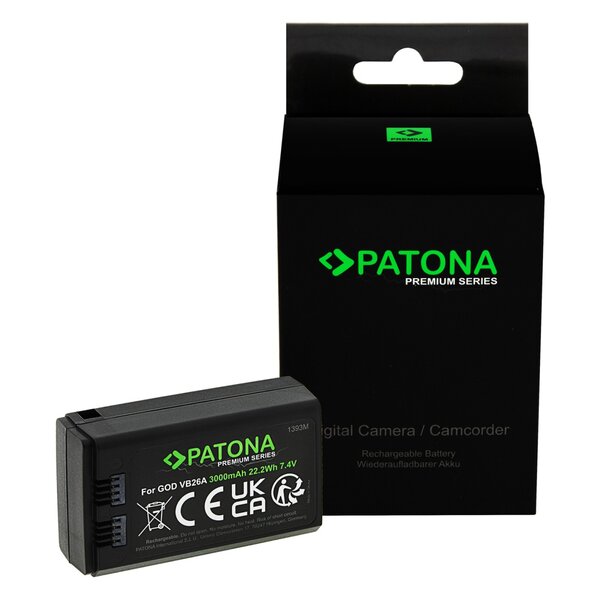Patona Premium Akku für Godox VB26 VB26A V850III V1 Flash head Samsung cells 